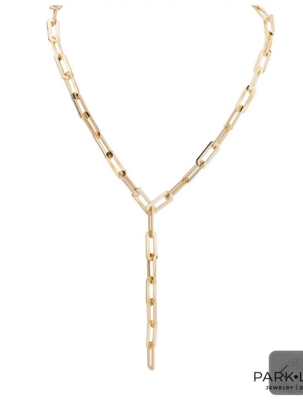 Park Lane Polished Gold Link Lariat Necklace